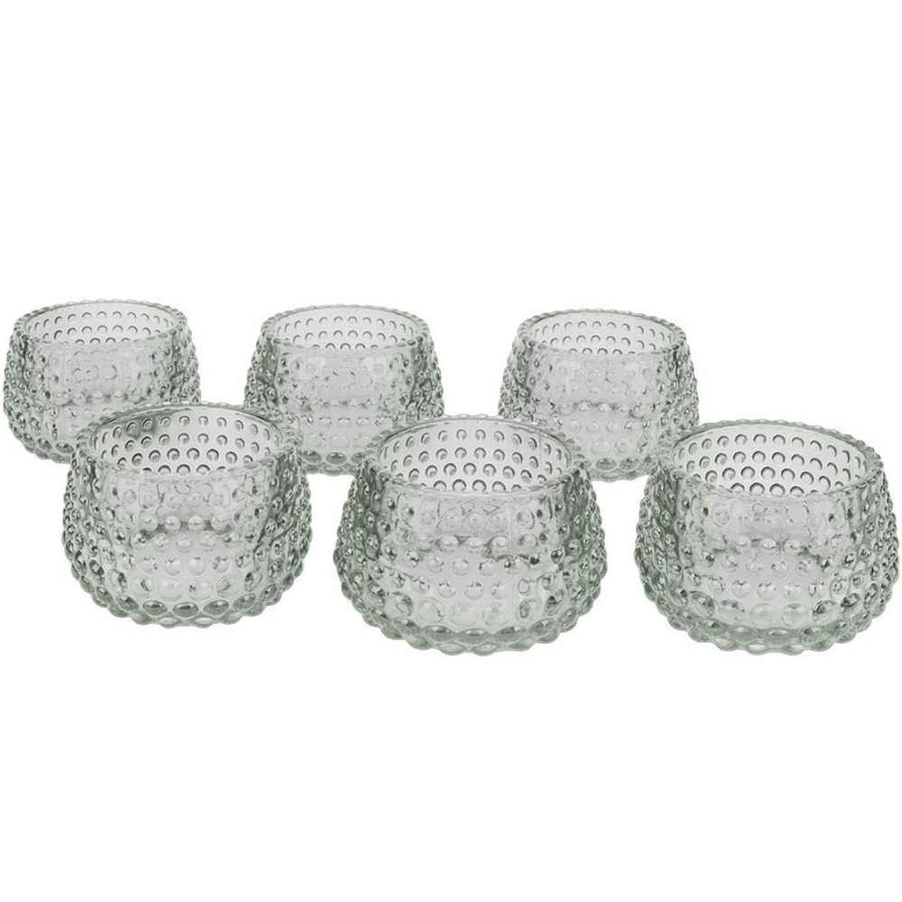 Set of 6 Glass Votive Candle Holders